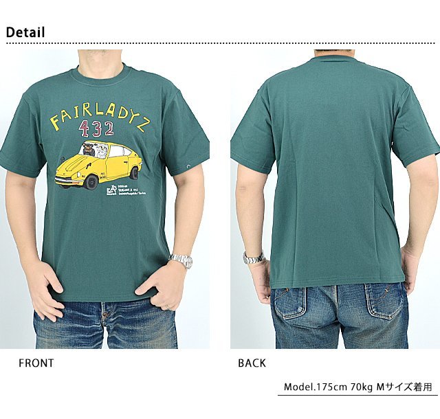 NISSANコラボ USAコットン フェアレディZ 432半袖Tシャツ◆go slow caravan ブルーグリーンMサイズ 391944 ゴースローキャラバン 日産_画像3