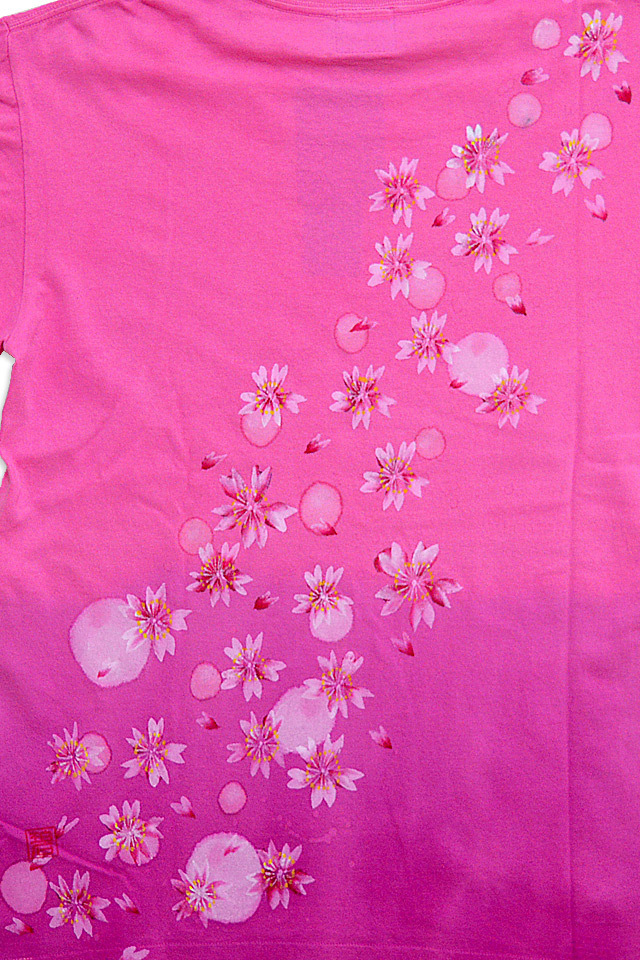  Sakura style special order .. on .. Sakura kiln dyeing gradation short sleeves T-shirt *.(..) pink M size peace pattern Japanese style Sakura Sakura hand ..