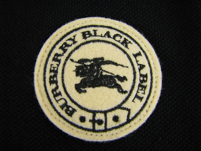 未使用　バーバリー ブラックレーベル　半袖ポロシャツ　黒　鹿の子　サイズ2　BURBERRY BLACK LABEL　丸ワッペン_画像4