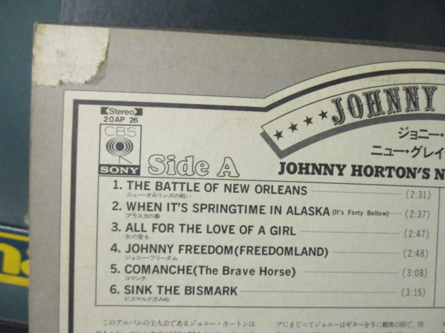 Johnny Horton ： Johnny Horton's New Greatest Hits LP // 5点で送料無料_画像2