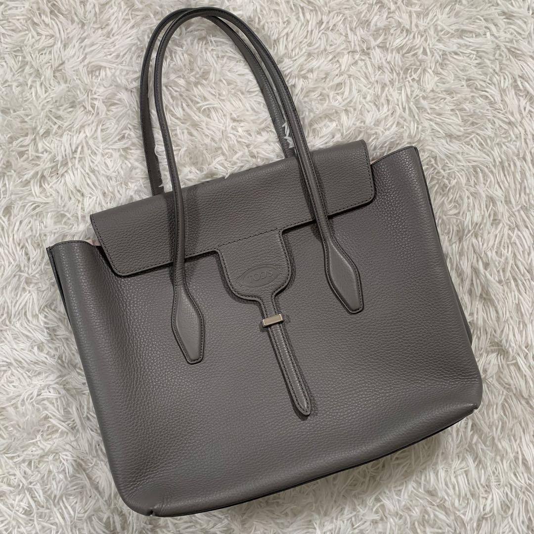 トッズ ジョイ セアー A4 トートバッグ レザー シボ革 レザー ロゴ bak