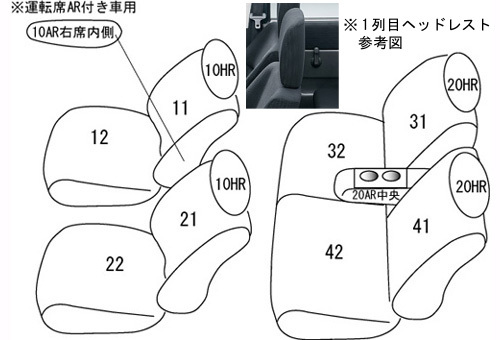 クラッツィオ シートカバー キルティングタイプ(ブラック×ホワイトステッチ)バモスホビオ HM3/HM4 EH-0312 Clazzio_画像2