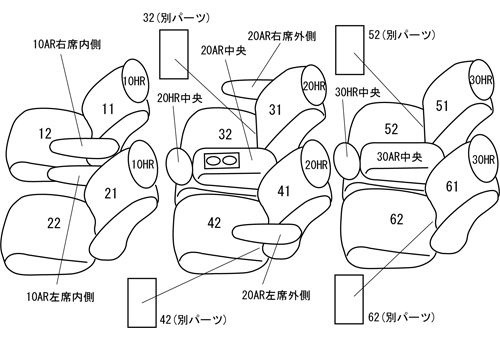 クラッツィオ シートカバー クラッツィオライン(アイボリー×アイボリーステッチ)エリシオン RR1/RR2/RR3/RR4 EH-0441 Clazzio_画像2