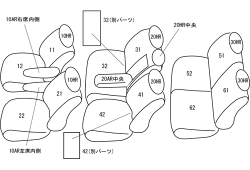 クラッツィオ シートカバー クラッツィオセンターレザー(ブラック)デリカ D:５ CV5W/CV2W EM-0785 Clazzio_画像2