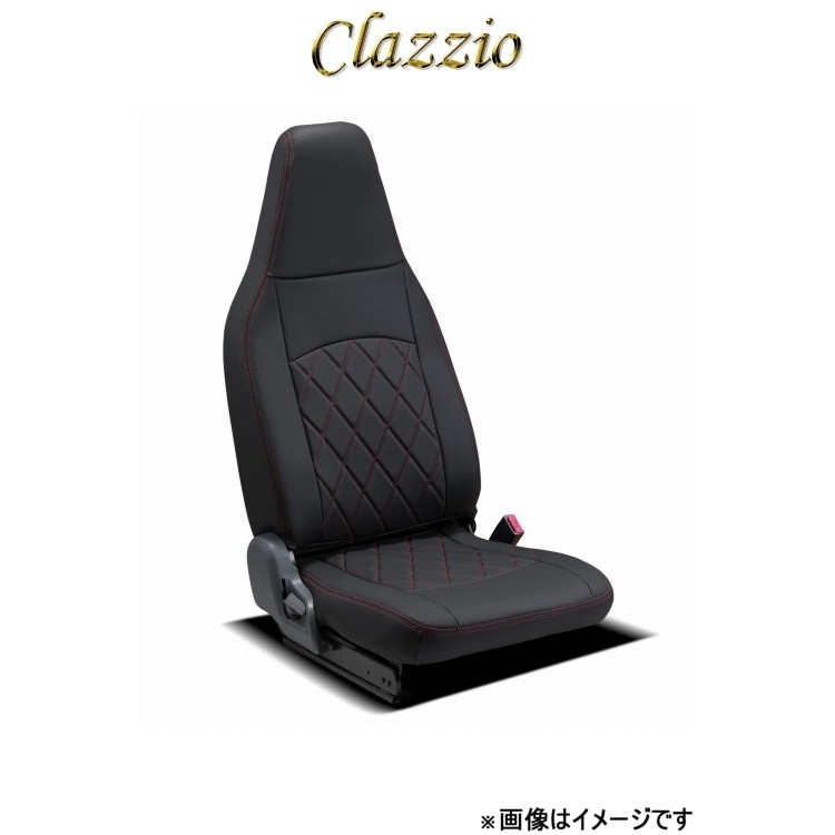 クラッツィオ シートカバー ストロングレザー キルトタイプ 1列シート車全席分(ブラック×レッドステッチ)サンバー トラック S500J/S510J_画像1