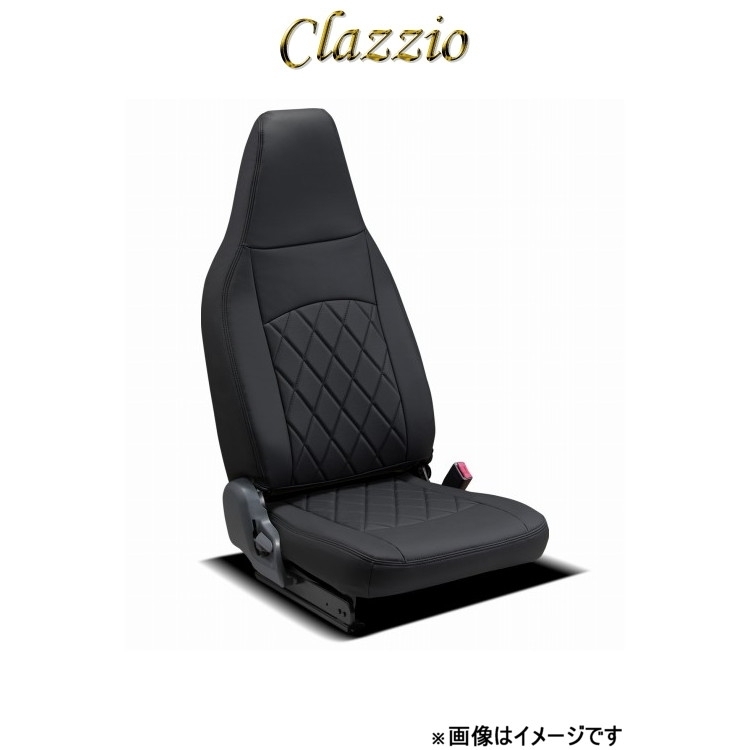  Clazzio seat cover -stroke long leather quilt type 2 row seat car 1 row only ( black × black stitch ) Sambar van S700B/S710B