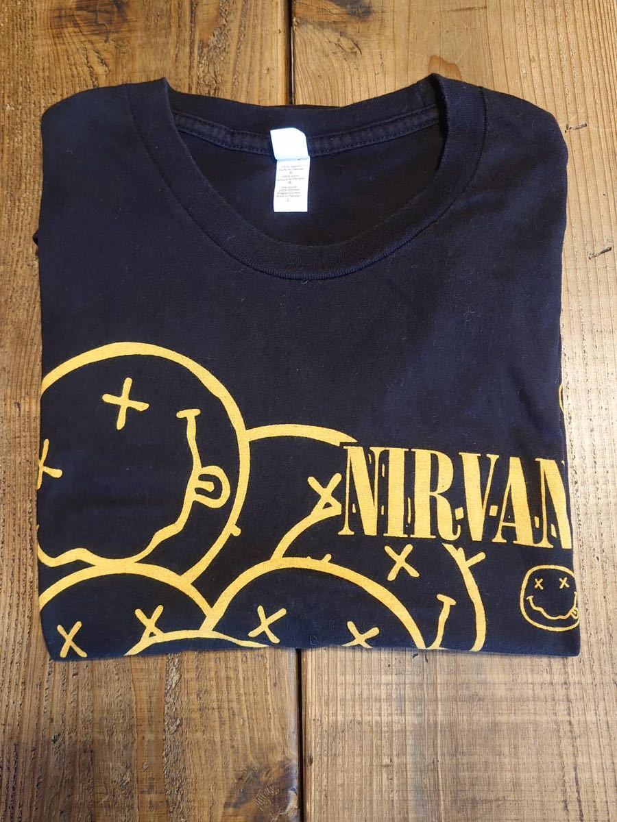 ★ニルバーナビンテージスマイルプリントＴシャツ★NIRVANAギルダン製アメリカ製USA製レッチリTHRASHERスラッシャーカートコバーンバンドＴ