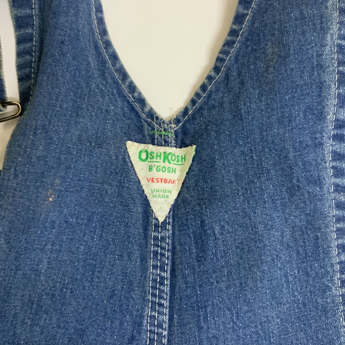 70s80sビンテージ OSHKOSHB’GOSH UNION MADEデニムオーバーオール アメリカ製USA製オシュコシュビゴッシュ32×30古着_画像8