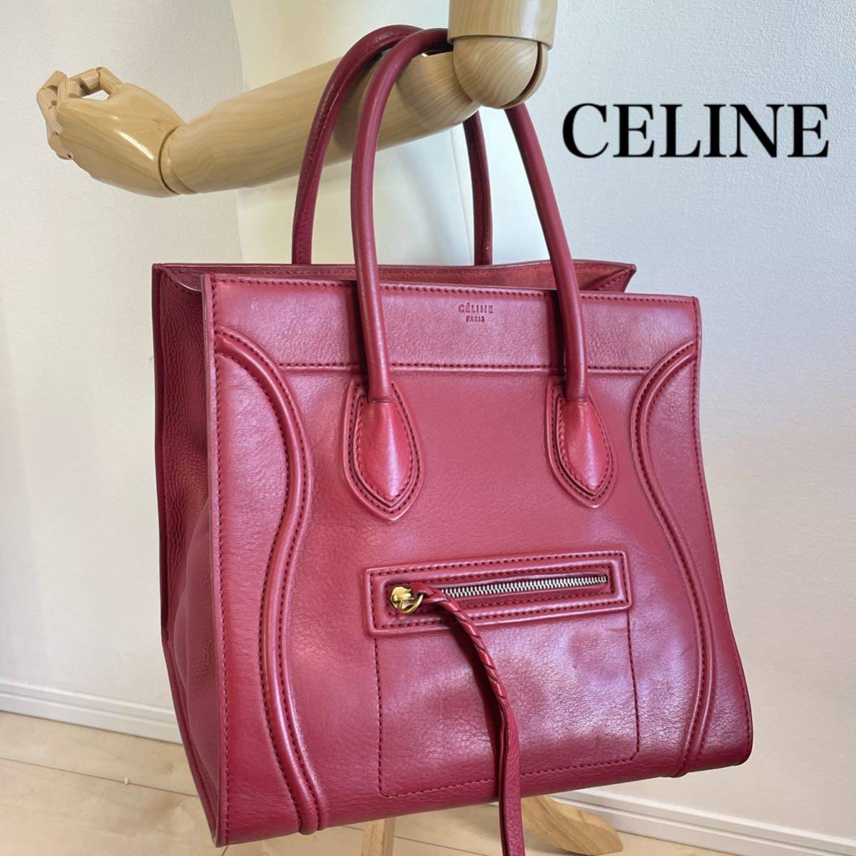 □美品□CELINE セリーヌ ラゲージ ファントム レザー トートバッグ