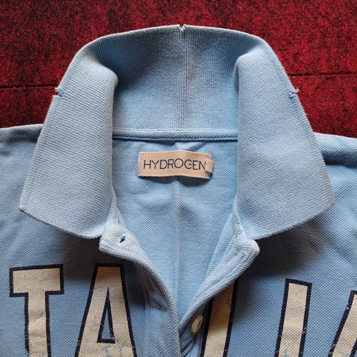  не использовался редкий Vintage HYDROGEN повреждение обработка рубашка-поло с длинным рукавом XS ITALIA Logo 2004 год первый период голубой на месте покупка fi Len tse унисекс 