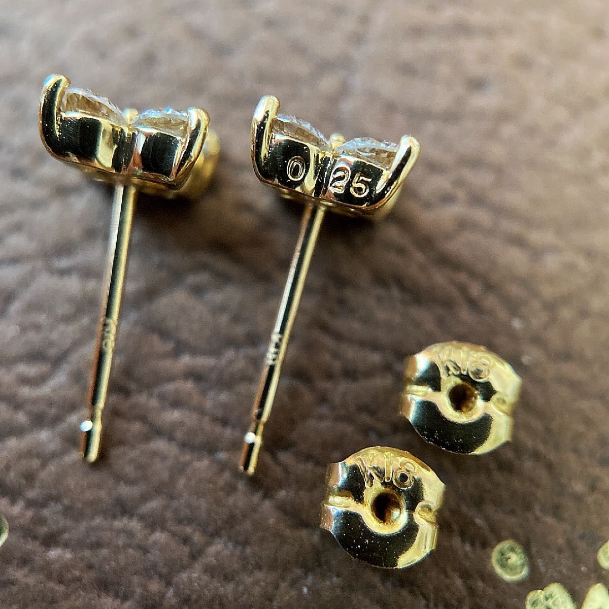 K18 YG ダイヤモンド フラワー 花 ピアス 0.50ct 天然ダイヤモンド