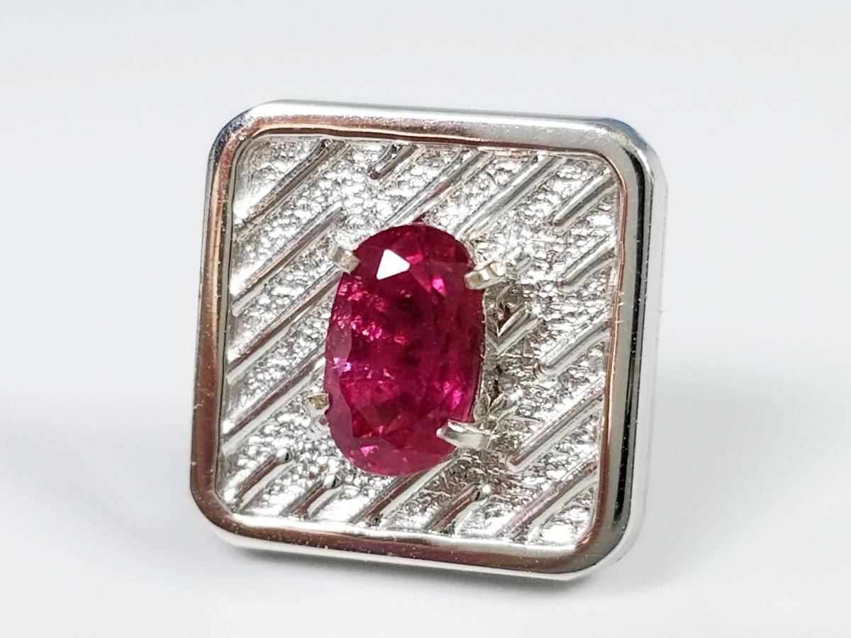 豪華!!14金☆天然ルビー☆0.66ct☆ピンブローチ・タイタック☆留め具