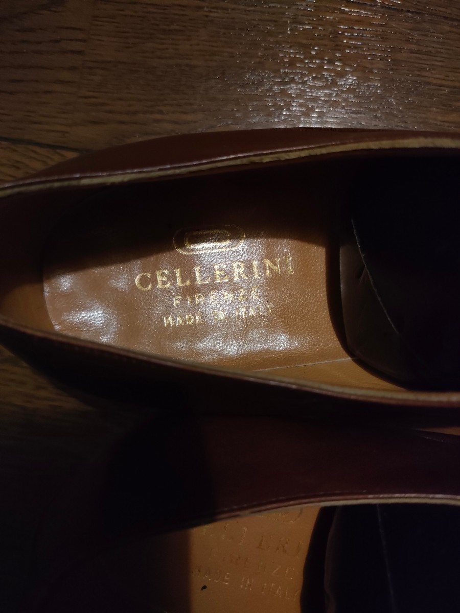 チェレリーニ　cellerini 革靴 ビジネスシューズ プレーントゥ イタリア製 5 1/2 定価約10万円 希少! 格安!_画像5