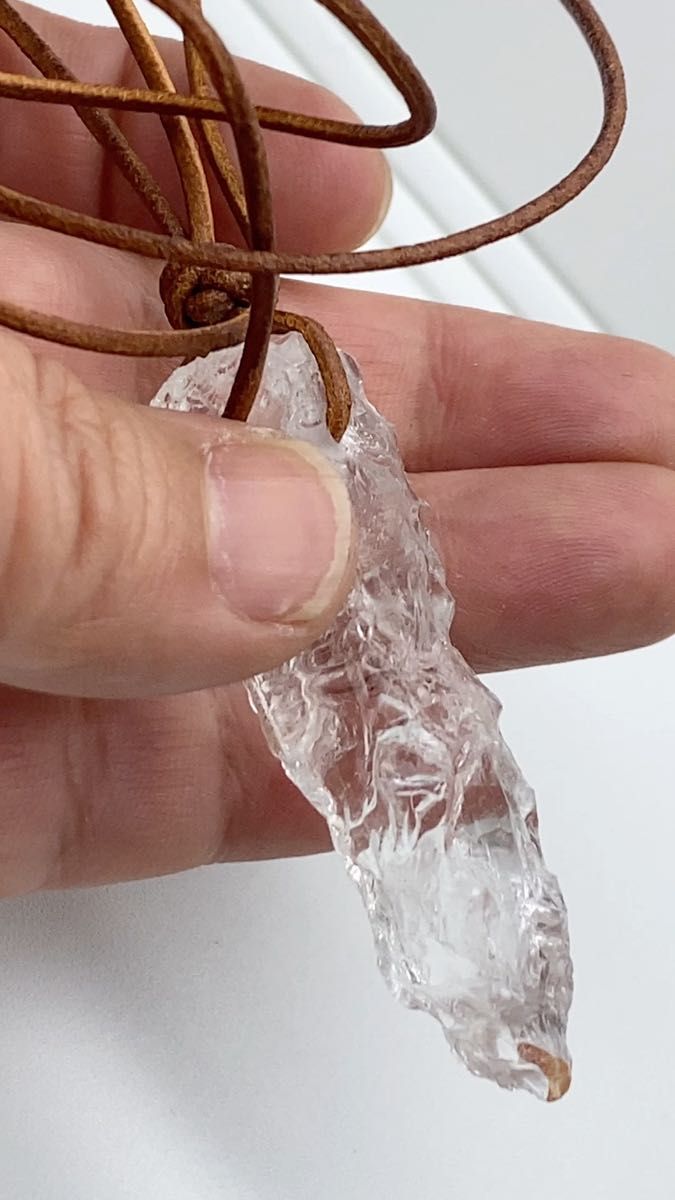 水晶 ロックカット ネックレス ④ 天然石 パワーストーン
