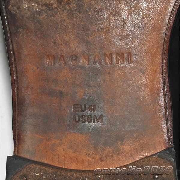  Magna -niMAGNANNI 11021 распорка chip бизнес обувь платье обувь чёрный чёрная кожа натуральная кожа 41 примерно 25.5cm Испания производства б/у прекрасный товар 