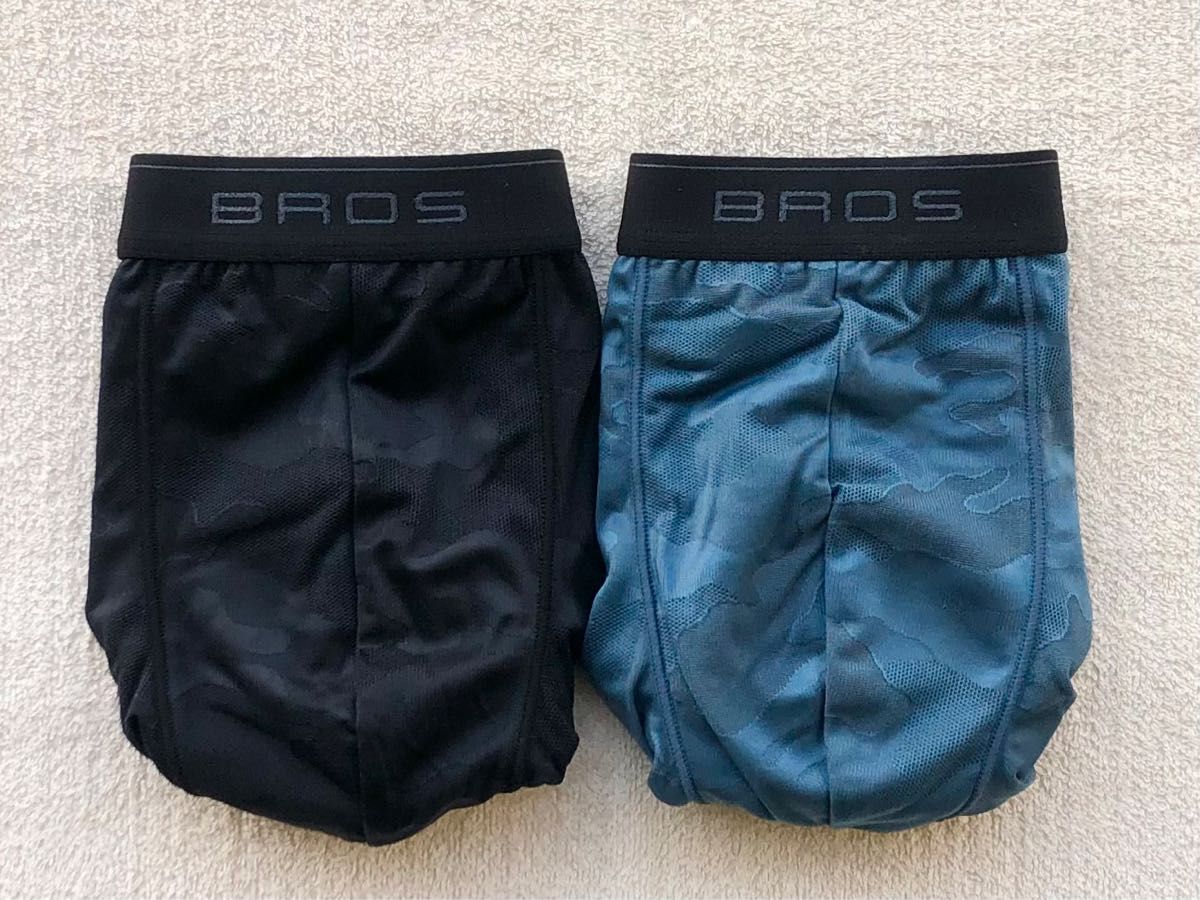 本日迄！BROS ブロス ボクサーパンツ Ｌサイズ 迷彩 ブラック＆サックス 2枚セット