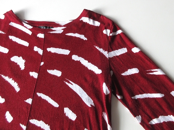  cat pohs correspondence A.P.C. A.P.C. art pattern cotton linen tunic One-piece XS red white red white 