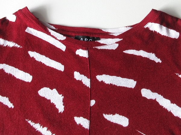  cat pohs correspondence A.P.C. A.P.C. art pattern cotton linen tunic One-piece XS red white red white 