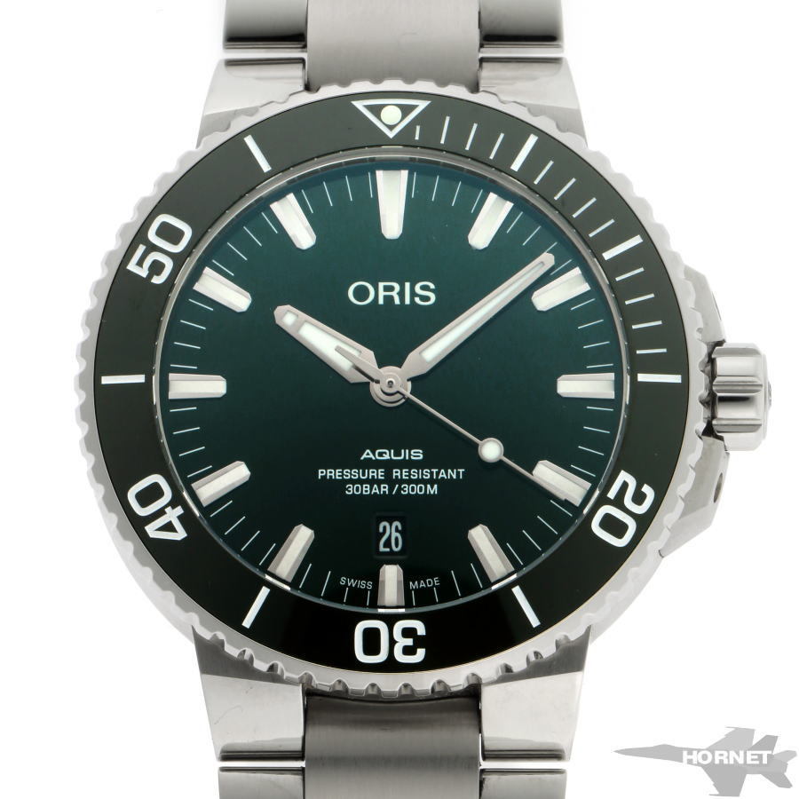 ORIS オリス アクイス デイト グリーン オートマチック 01.733.7730.4157 SS メンズ 時計 2210374_画像1