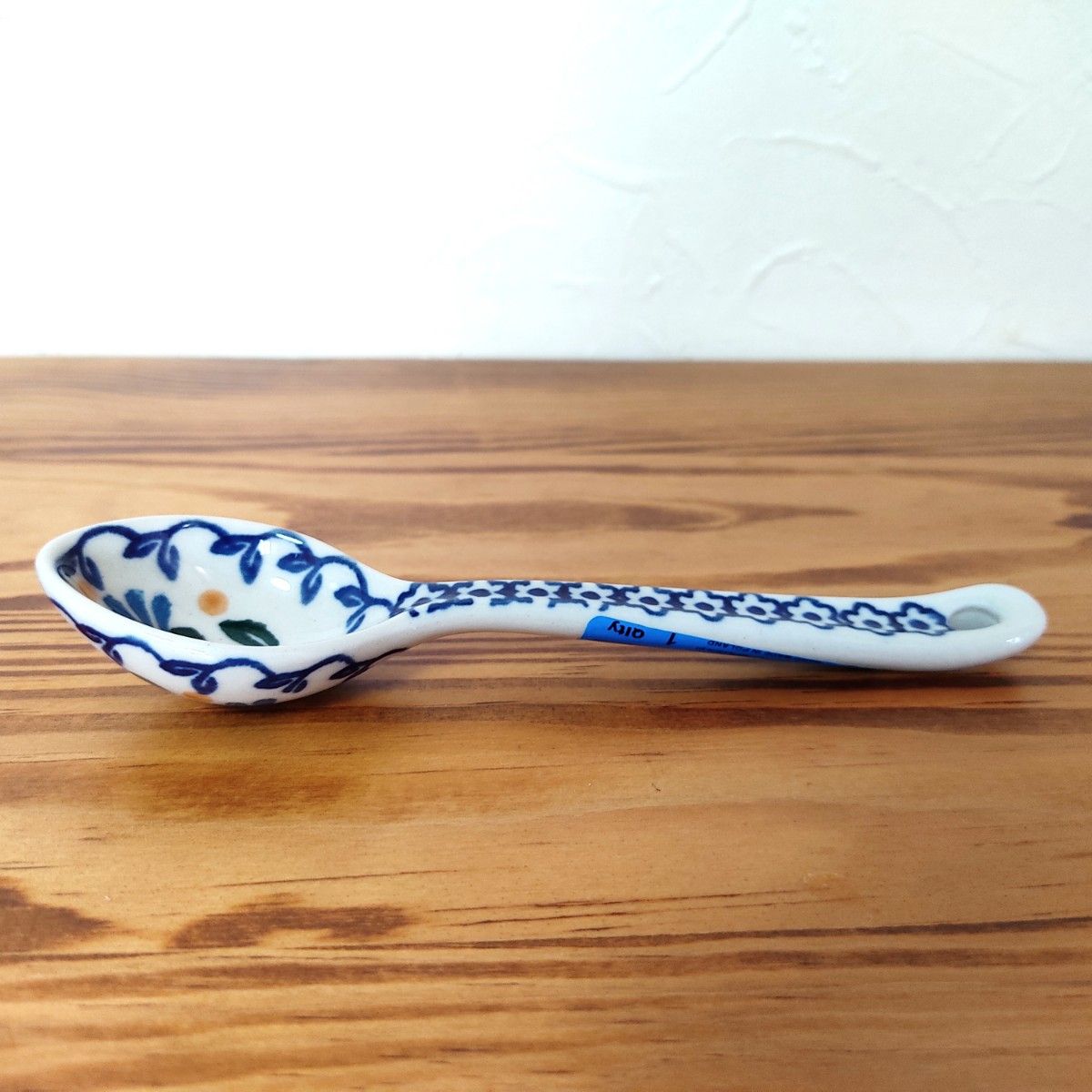陶器製スプーン⑤　2セット　15.5cm ポーランド食器　ツェラミカアルティスティチナ　ポーリッシュポタリー　青いお花模様