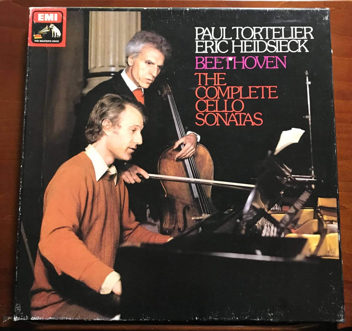  britain HMV SLS836*torutolie& hyde shek{ beige to-ven: contrabass sonata complete set of works }(2 sheets set )*[ the first . record ] Britain Press original ultra rare height sound quality 