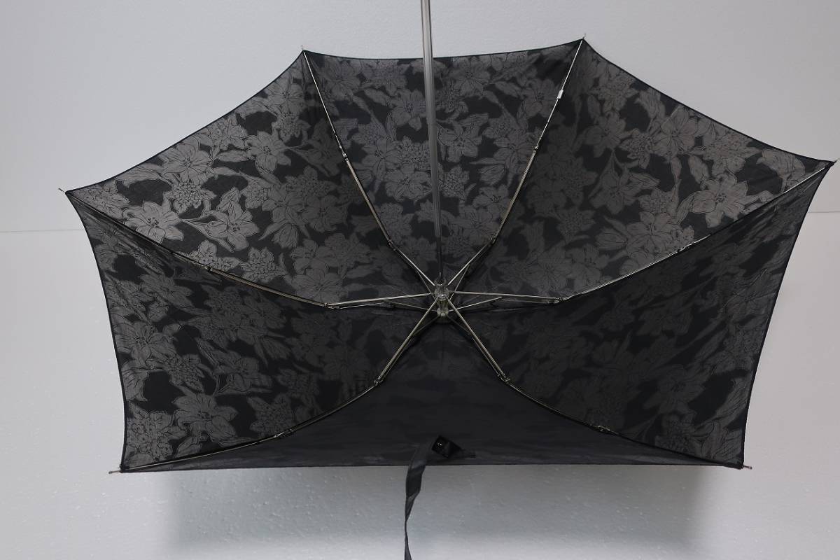 新品　ムーンバット製　 ハーディエイミス　HARDY AMIES　軽量　紫外線防止加工　晴雨兼用　折り畳み日傘　３-１　ブラック系_画像7