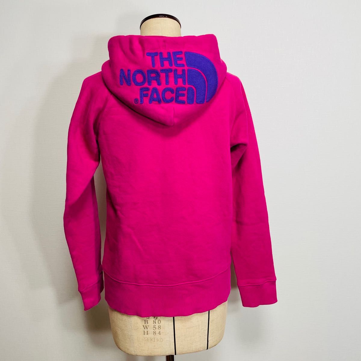 THE NORTH FACE ジップパーカー デカロゴ 濃ピンク×パープル 紫