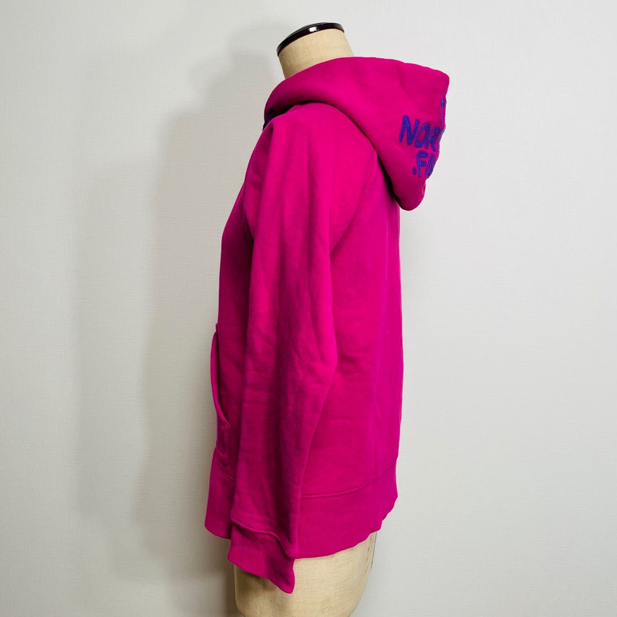 THE NORTH FACE ジップパーカー◎デカロゴ 濃ピンク×パープル 紫-