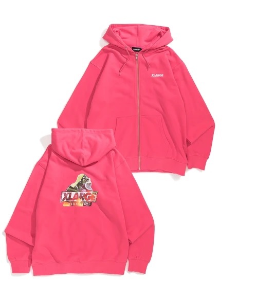 新品 XLARGE エクストララージ スウェット ジップ パーカー M ピンク