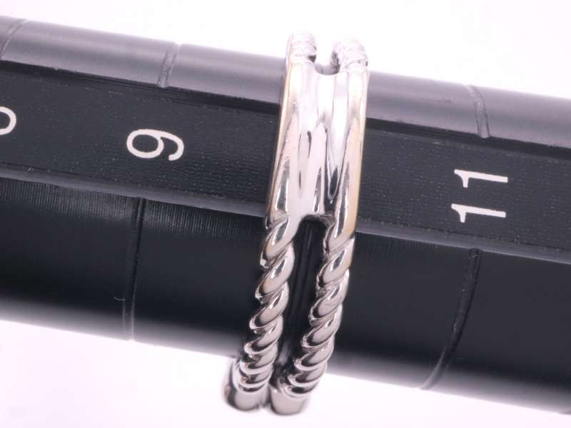 ポンテヴェキオ 美品 ダイヤ 0.24ct フラワー 3輪 デザイン リング 10号 K18WG ホワイトゴールド