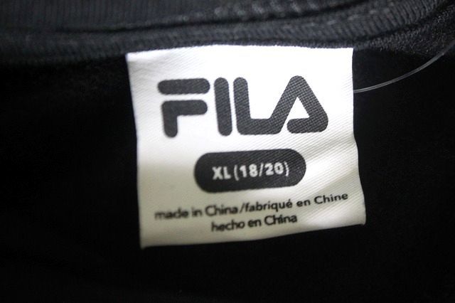 FILA filler Junior fleece Parker black size XL reverse side nappy * postage 520 jpy 