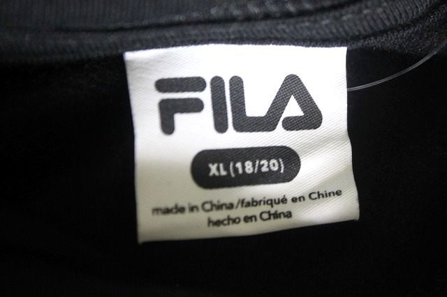 FILA filler Junior fleece Parker black size XL reverse side nappy * postage 520 jpy *