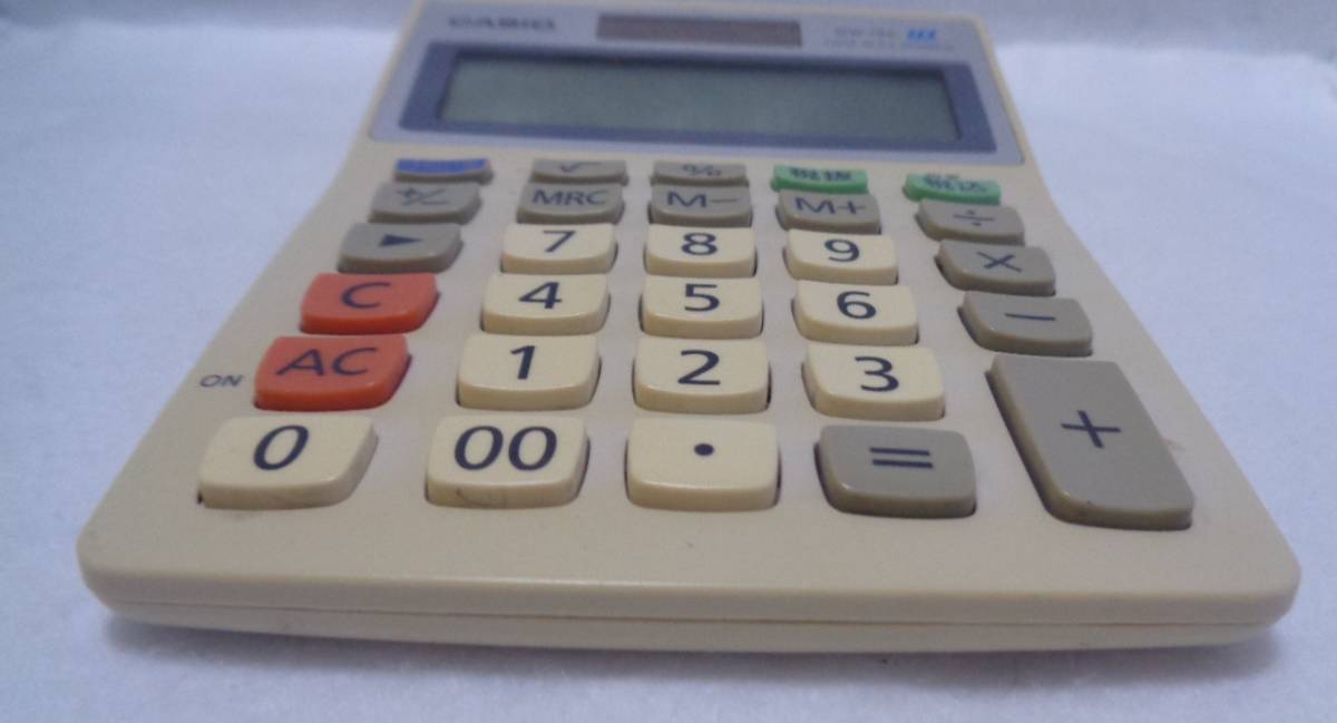 * retro *ZZZ* rare article [[ postage 370 jpy ] CASIO 10 column calculator MW-10A approximately 14cm×10cm TWO WAY POWER] present condition delivery 