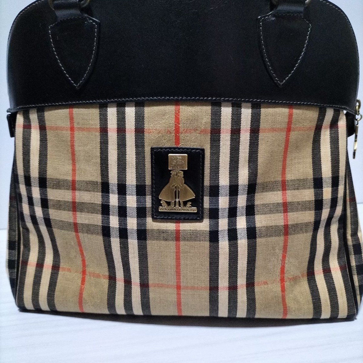 BURBERRY ручная сумочка тень шланг noba проверка редкий Vintage Burberry shelter under a burberry*s metal бирка 