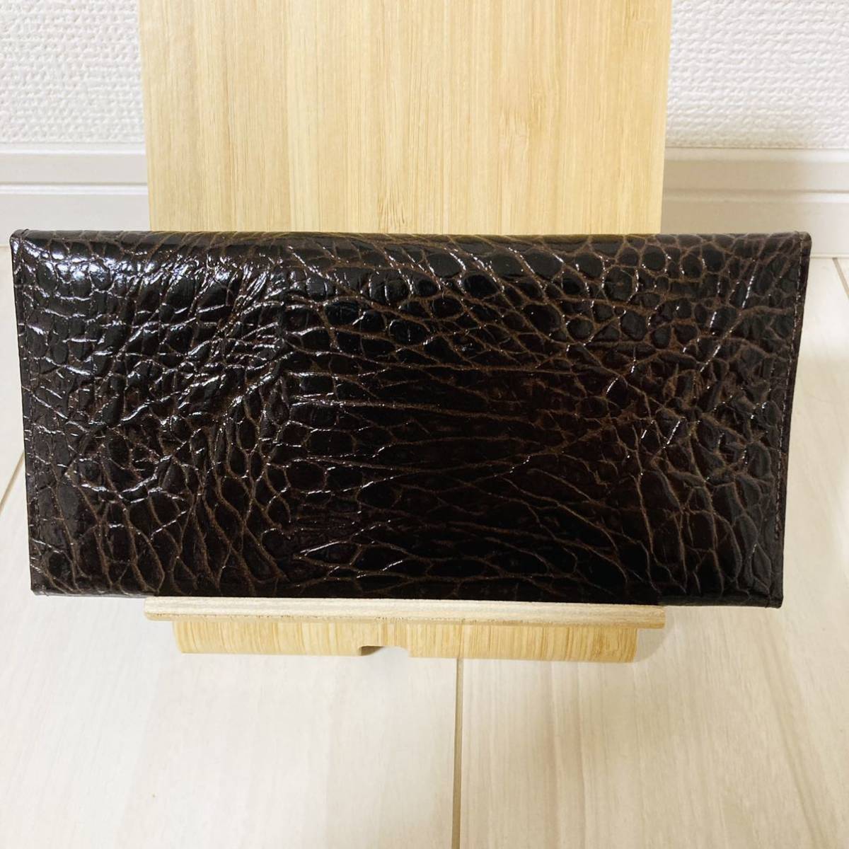 未使用品 タートルレザー 亀 カメ革 エキゾチックレザー 長財布 札入れ 