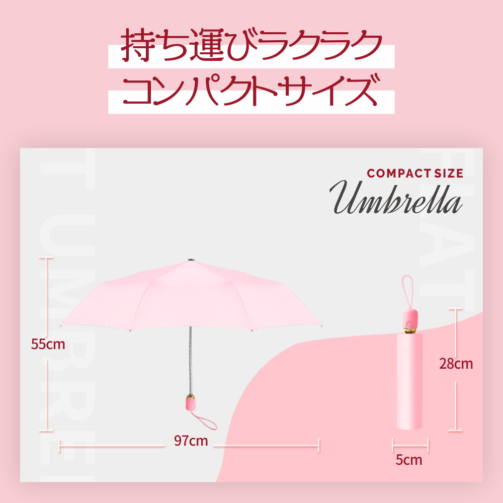 傘 レディース 雨傘 日傘 折畳み傘 自動開閉 UVカット遮光 日傘兼用 コンパクト ライトグレー_画像8