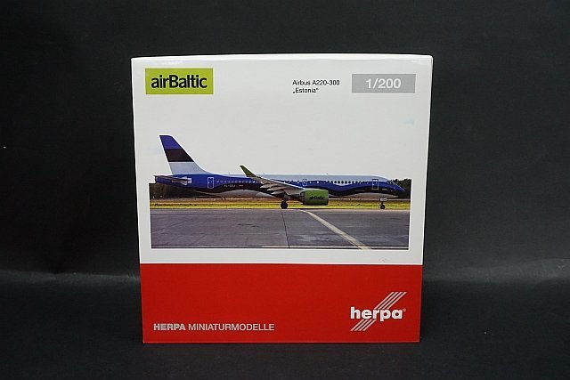 ★ herpa ヘルパ 1/200 エア・バルティック Airbus A220-300 Estonia YL-CSJ 570657の画像1