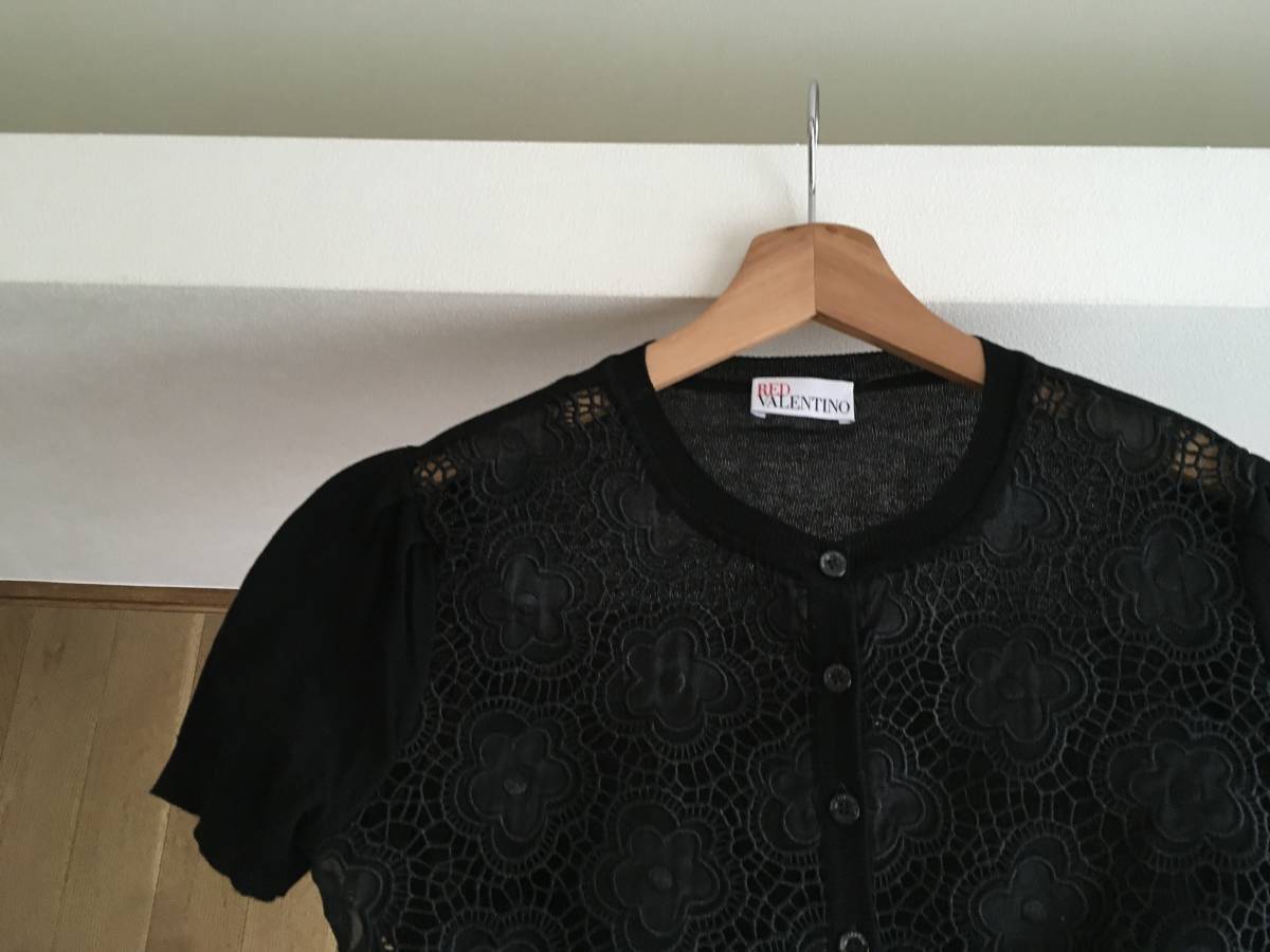 即決 極美品 RED VALENTINO レッドヴァレンティノ 刺繍 カーディガンS