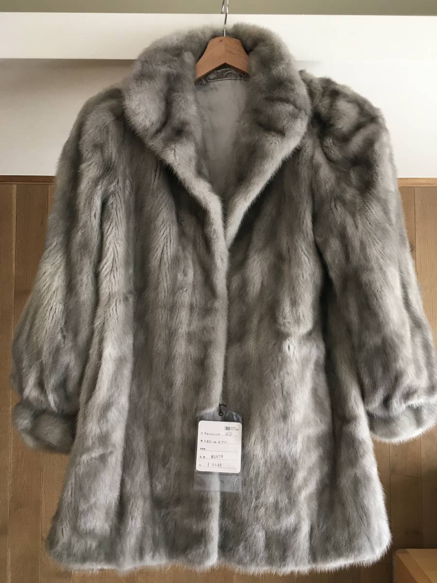 美品 SAGA MINK サガミンク ファーコート グレー F-