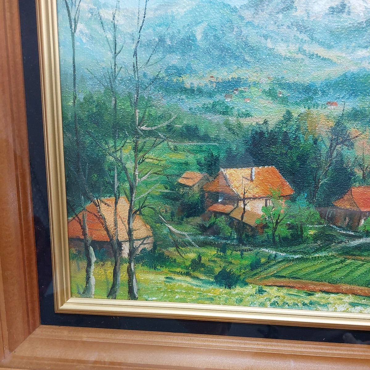 油彩画 井上しげひろ 肉筆 風景画 サインあり 古物傷汚れあり F 油彩画 井上しげひろ 肉筆 風景画 サインあり 古物傷汚れあり F