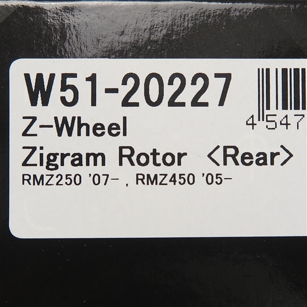 ◇RM-Z250 RM-Z450 RMX450Z Z-WHEEL リア用 ジグラムローター ソリッドタイプ 展示品 (W51-20227)検索/ブレーキディスク ディスクローターの画像3