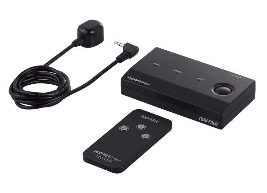 バッファロー HDMI 切替器 3入力1出力 リモコン付 Nintendo Switch / PS4 / PS5 メーカー動作確認済み 対応機種ゲーム機_画像1