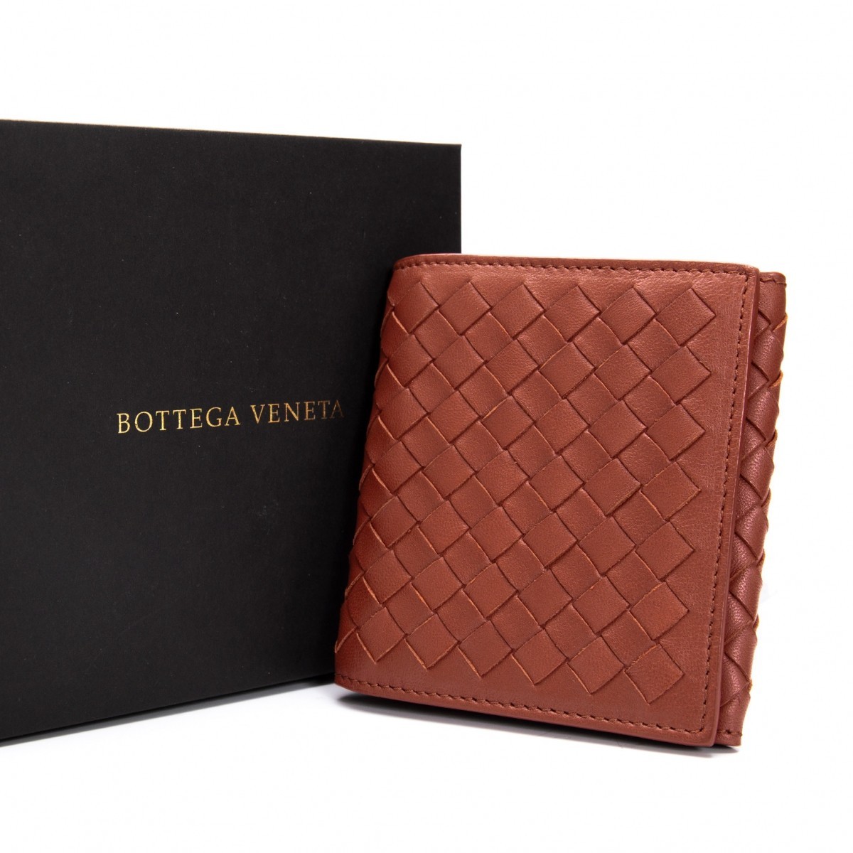 本物の BOTTEGA ボッテガヴェネタ VENETA ブラウン イントレチャート三