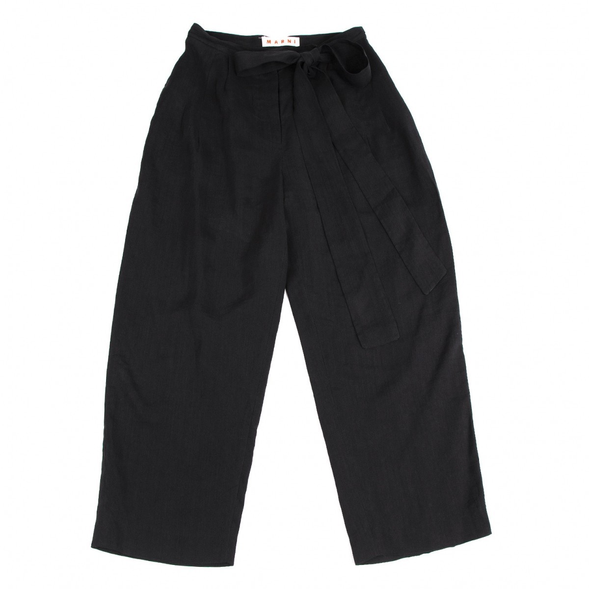 国産】 マルニMARNI キュプラレーヨンベルテッドパンツ 黒40 その他