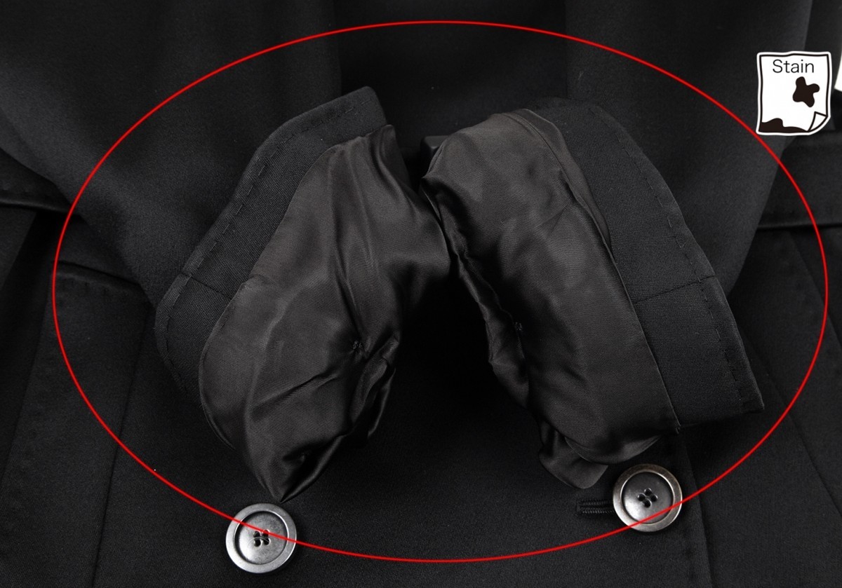マックスマーラMAX MARA ウールトレンチコート 黒38_袖裏に薄汚れがあります。