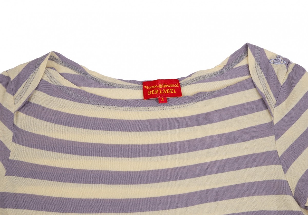  Vivienne Westwood red label o-b one отметка вышивка окантовка футболка light purple бежевый 3