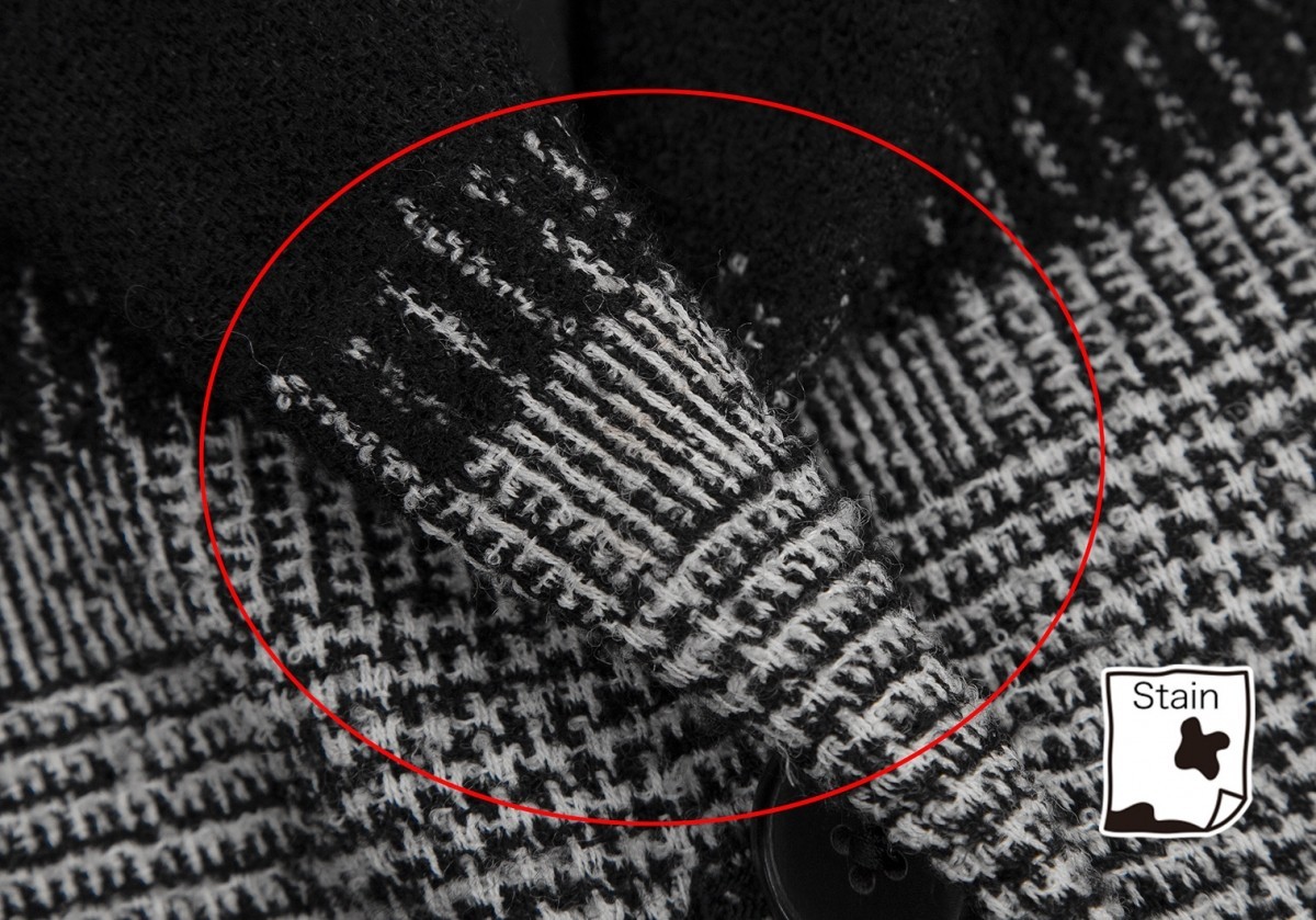 ジルサンダーJIL SANDER ウールグレンチェック織り変えジャケット 黒白40_画像4
