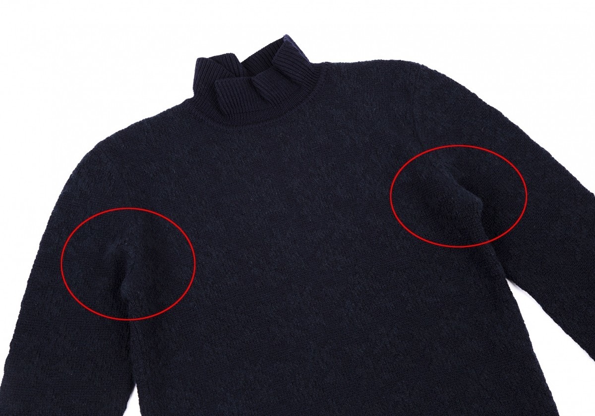 joru geo Armani GIORGIO ARMANI дизайн ткань с высоким воротником вязаный свитер темно-синий M ранг 