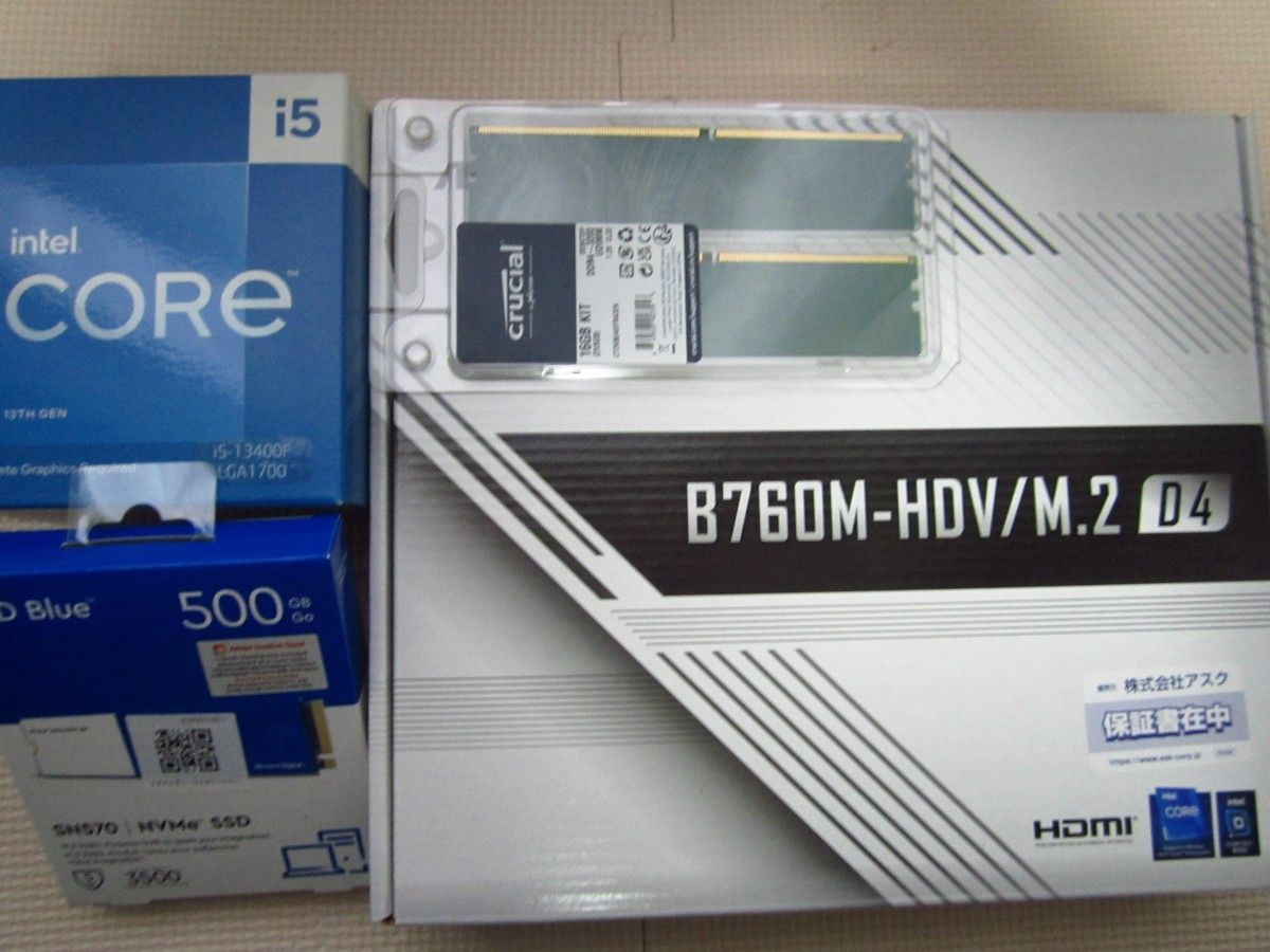 Intel 第13世代 ゲーミングPC CPU+マザーボード(B760M-HDV)セット