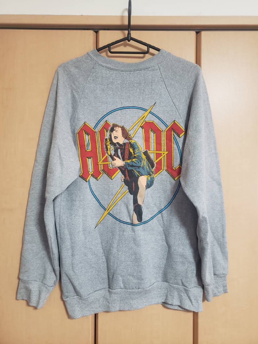 ACDC スウェット トレーナー ヴィンテージ USED グレー M (Tシャツ バンド ロック)_画像1